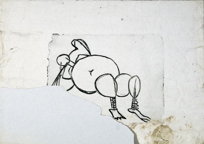 Otto Eder, Liegender Akt, 1955/1975, Lithographie (beschädigt), 43 x 61 cm, Belvedere, Wien, In…