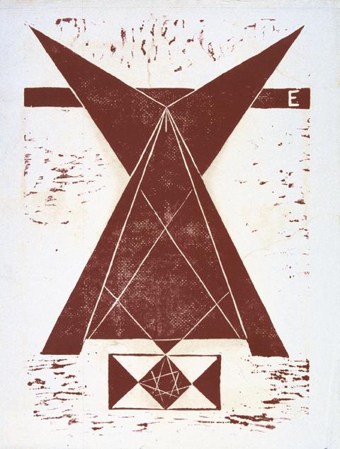 Otto Eder, Komposition mit roten Dreiecken, 1970/1980, Lithographie, 64 x 48 cm, Belvedere, Wie…