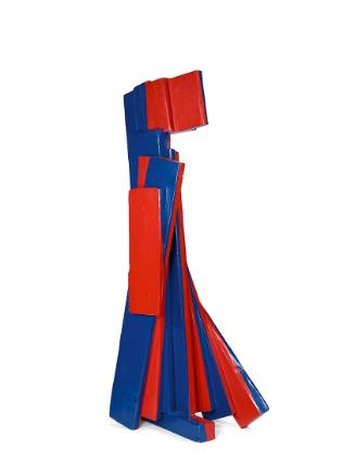 Roland Goeschl, Figur in Bewegung, 1965, Holz, bemalt, H: 274 cm, Belvedere, Wien, Inv.-Nr. 888…