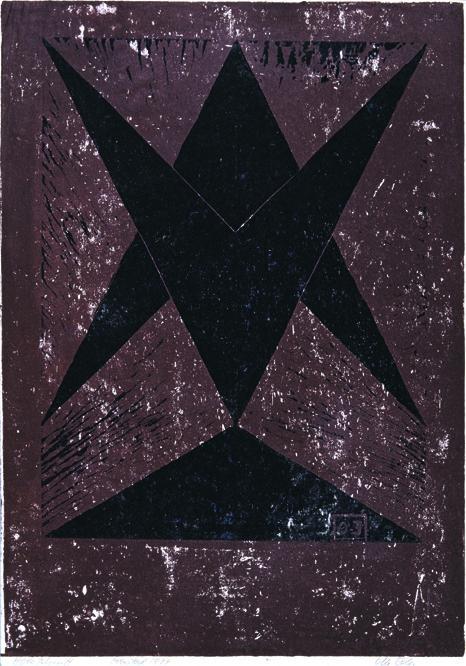 Otto Eder, Komposition, 1977, Holzschnitt, 60 x 42 cm, Belvedere, Wien, Inv.-Nr. 8766