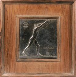 Josef Unterholzer, Johanaan, 1910, Bronze mit Holzrahmen, 18,5 × 17,5 cm, Belvedere, Wien, Inv.…