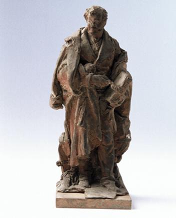 Rudolf Emanuel Ritter von Weyr, Standbild eines Gelehrten, 1888, Rötlichbraunes Modellierwachs …