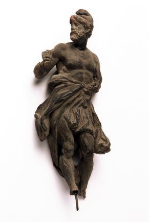 Rudolf Emanuel Ritter von Weyr, Römischer Krieger, undatiert, Rötlichbraunes Modellierwachs, Be…
