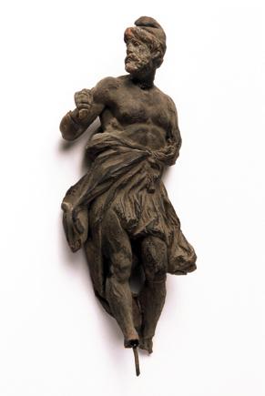 Rudolf Emanuel Ritter von Weyr, Römischer Krieger, undatiert, Rötlichbraunes Modellierwachs, Be…