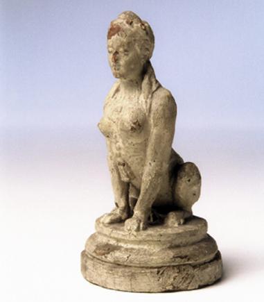 Rudolf Emanuel Ritter von Weyr, Sphinx, Rötlichbraunes Modellierwachs, weiß gefasst, H: 11 cm,  ...