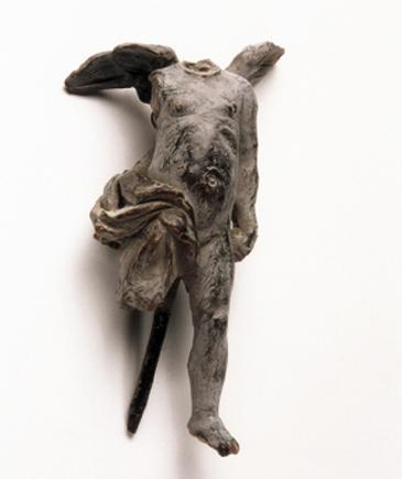 Rudolf Emanuel Ritter von Weyr, Torso eines geflügelten Genius, Graues Modellierwachs, H: 16 cm…