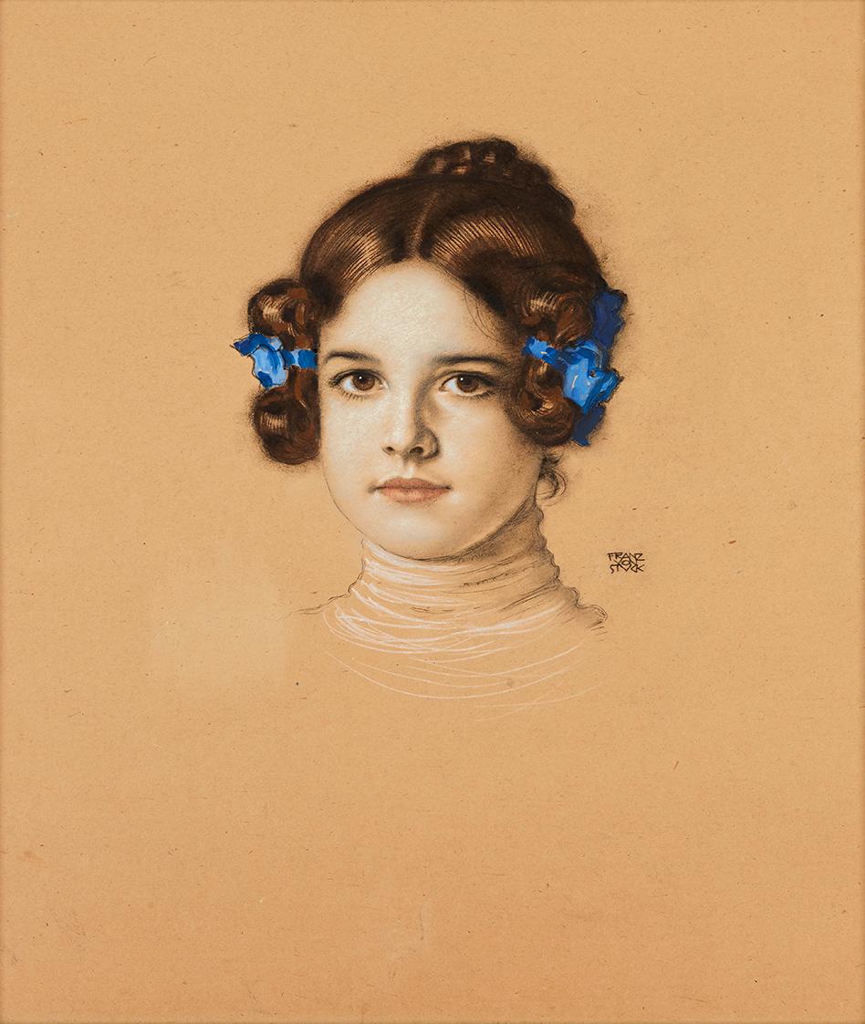 Franz von Stuck, Mary Stuck, die Tochter des Künstlers, undatiert, Mischtechnik auf Karton, 55 …