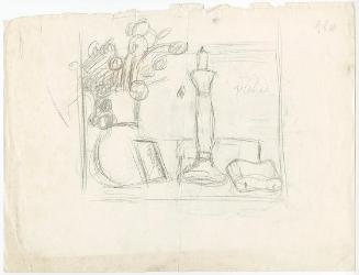 Anny Dollschein, Stillleben - Skizze, Bleistift, 24 × 31,8 cm, Belvedere, Wien, Inv.-Nr. 11046/…