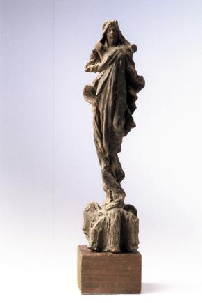 Rudolf Emanuel Ritter von Weyr, Schwebende, um 1896, Rötlichbraunes Modellierwachs auf Holzsock…