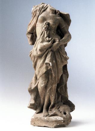 Rudolf Emanuel Ritter von Weyr, Fragment einer weiblichen Allegorie mit totem Vogel, undatiert,…