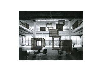 Esther Stocker, Entwurf zum Display für die Ausstellung "Utopie Gesamtkunstwerk", 2011, Schwarz…
