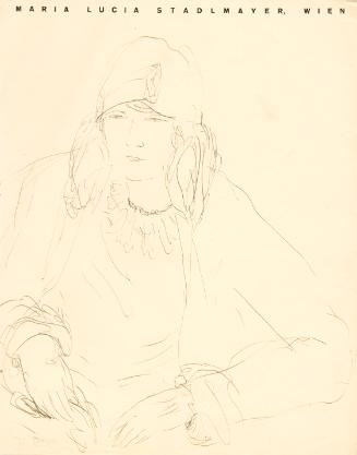 Maria Stadlmayer-Bieber, Damenbildnis (Skizze), 1928, Tusche, 28,5 × 22,3 cm, Belvedere, Wien, …