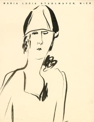 Maria Stadlmayer-Bieber, Damenbildnis (Skizze), 1928, Tusche, 28,5 × 22,3 cm, Belvedere, Wien, …