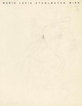 Maria Stadlmayer-Bieber, Damenbildnis (Skizze), 1928, Bleistift, 28,5 × 22,3 cm, Belvedere, Wie…