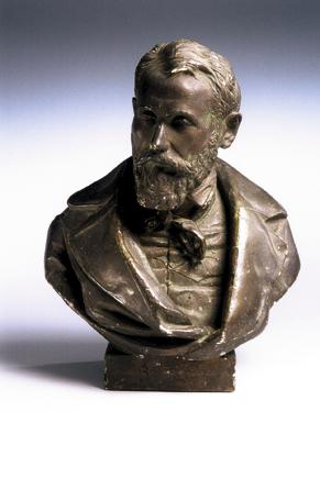 Franz Högler, Büste eines Mannes, 1852, Gips, patiniert, H: 24 cm, Belvedere, Wien, Inv.-Nr. 69…