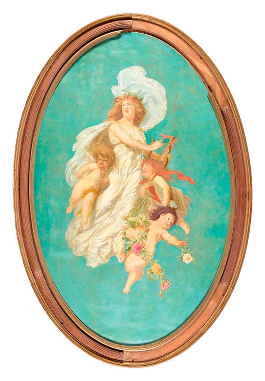 Eduard Theodor Ritter von Grützner, Mittelteil eines gemalten Plafonds (Allegorie des Gesangs),…