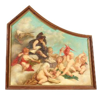 Eduard Theodor Ritter von Grützner, Teil eines Deckengemäldes (Putten-Allegorien), 1867, Öl auf…