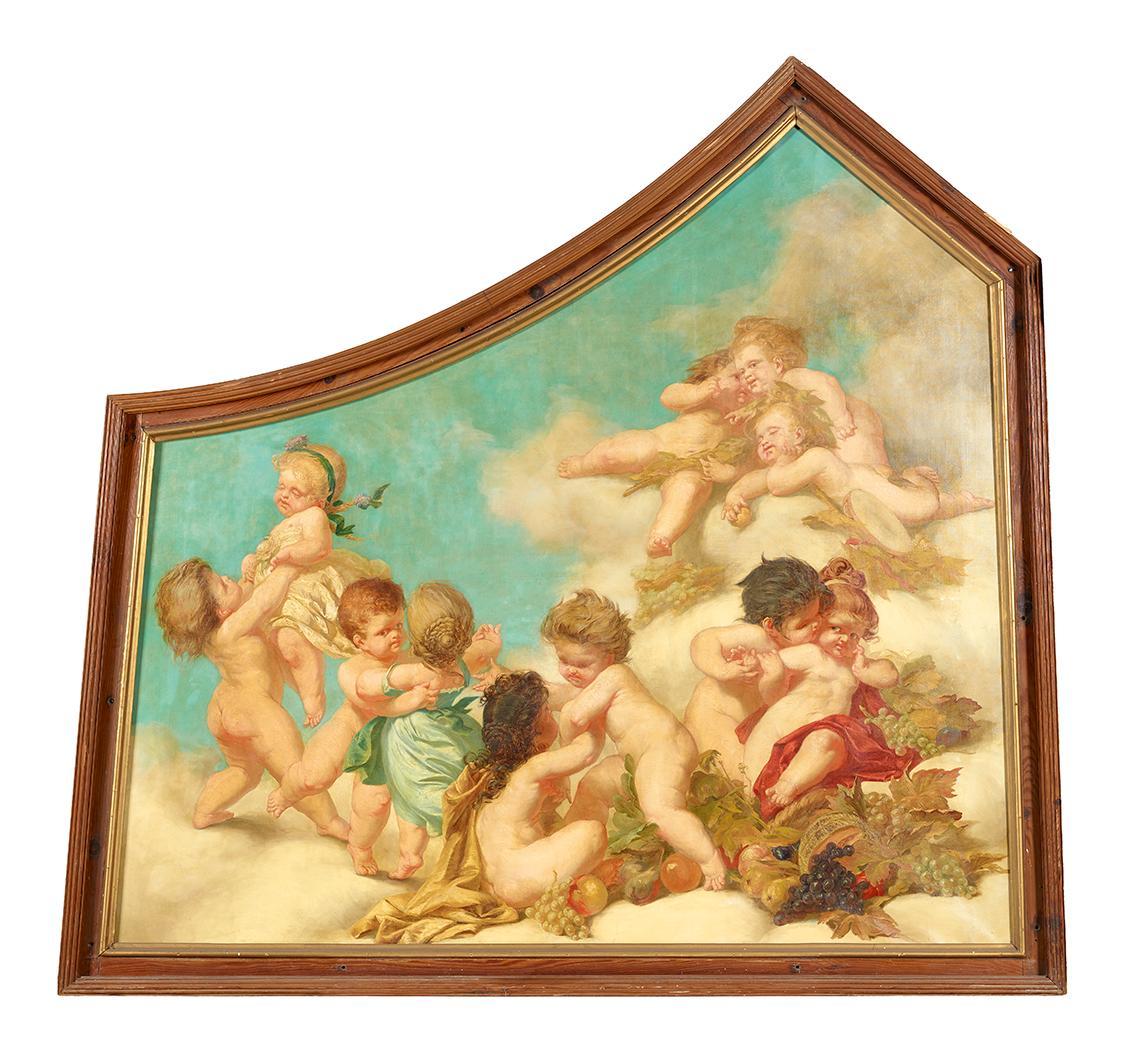 Eduard Theodor Ritter von Grützner, Teil eines Deckengemäldes (Putten-Allegorien), 1867, Öl auf…