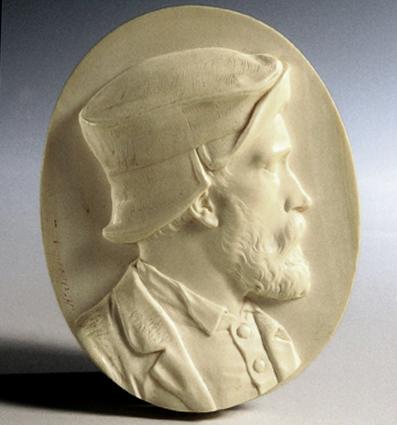 Norbert Michael Schrödl, Der Maler Friedrich von Amerling, 1847, Elfenbein, hochoval: 10,8 × 8,…