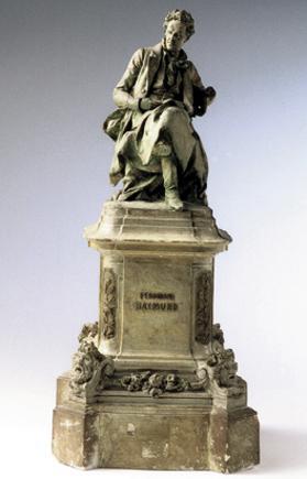 Rudolf Emanuel Ritter von Weyr, Der Dramatiker Ferdinand Raimund, 1890/1892, Gips, Figur grünli…