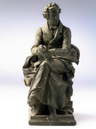 Rudolf Emanuel Ritter von Weyr, Der Dramatiker Ferdinand Raimund, 1890/1892, Gips, bronziert, B…