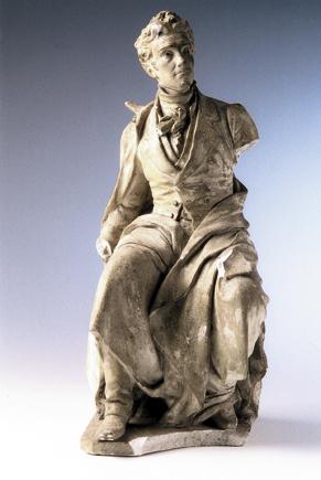 Rudolf Emanuel Ritter von Weyr, Der Dramatiker Franz Grillparzer, 1877/1878, Gips, gelblich las…