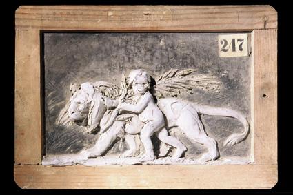 Rudolf Emanuel Ritter von Weyr, Putto mit einem Löwen - Entwurf für einen Amorettenreigen an de…