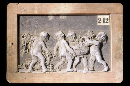 Rudolf Emanuel Ritter von Weyr, Putti mit einer Vase spielend - Entwurf für einen Amorettenreig…