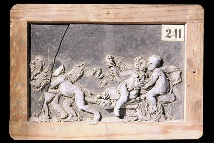 Rudolf Emanuel Ritter von Weyr, Putti einen Wagen ziehend - Entwurf für einen Amorettenreigen a…