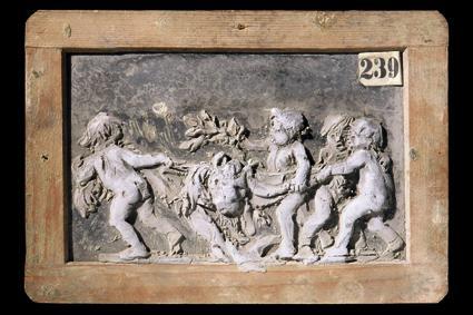 Rudolf Emanuel Ritter von Weyr, Putti an einem Löwenfell ziehend - Entwurf für einen Amorettenr…