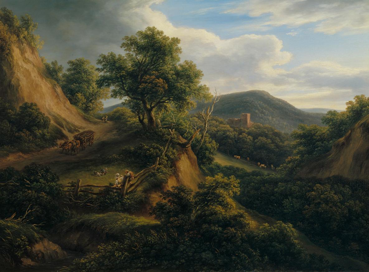 Joseph Mössmer, Waldige Berglandschaft mit Ruine, 1829, Öl auf Leinwand, 62 x 83 cm, Belvedere,…
