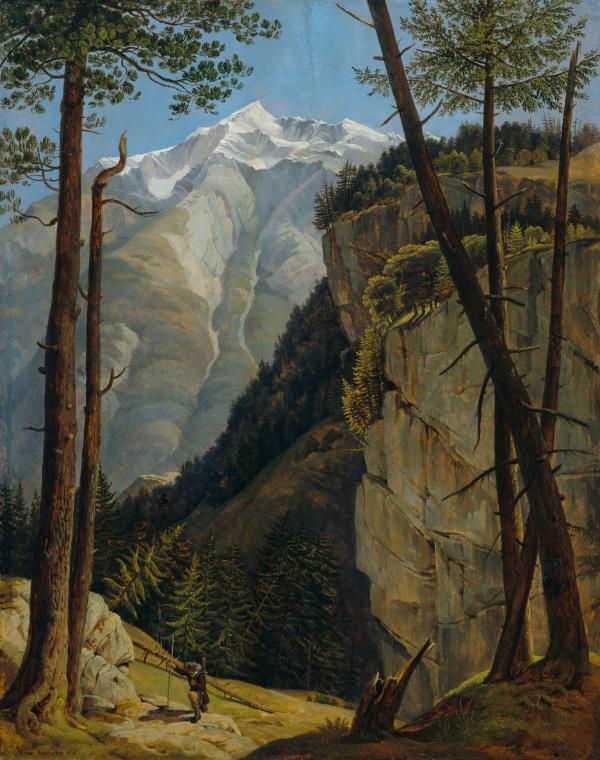 Heinrich Reinhold, Der Watzmann vom Wimbachtal aus, 1818, Öl auf Holz, 42 × 33,5 cm, Belvedere, ...