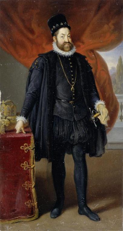 Johann Peter Krafft, Kaiser Rudolf II., 1840 (?), Öl auf Papier auf Karton, 29,6 x 15,9 cm, Bel…