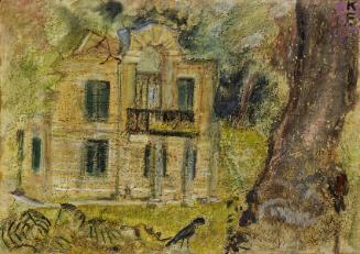 Karl Fränkel, Stifterhaus in Neuwaldegg, 1960, Mischtechnik auf Holz, 46 x 65,6 cm, Artothek de…