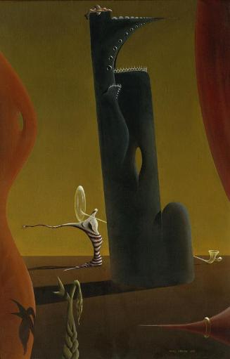 Hans Krenn, Agnes Schnürschuh, 1960, Öl auf Leinwand, 39 x 26 cm, Artothek des Bundes, Dauerlei…