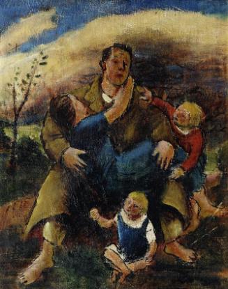Ferdinand Kitt, Familienbild, undatiert, Öl auf Leinwand, 55 x 44 cm, Belvedere, Wien, Inv.-Nr.…