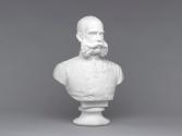 Unbekannter Künstler, Kaiser Franz Joseph I., vor 1889, Weißer Marmor auf weißem Marmorsockel,  ...