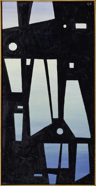 Günther Kraus, Konstruktion, 1956, Öl auf Pressspanplatte, 85,3 x 43,5 cm, Artothek des Bundes,…