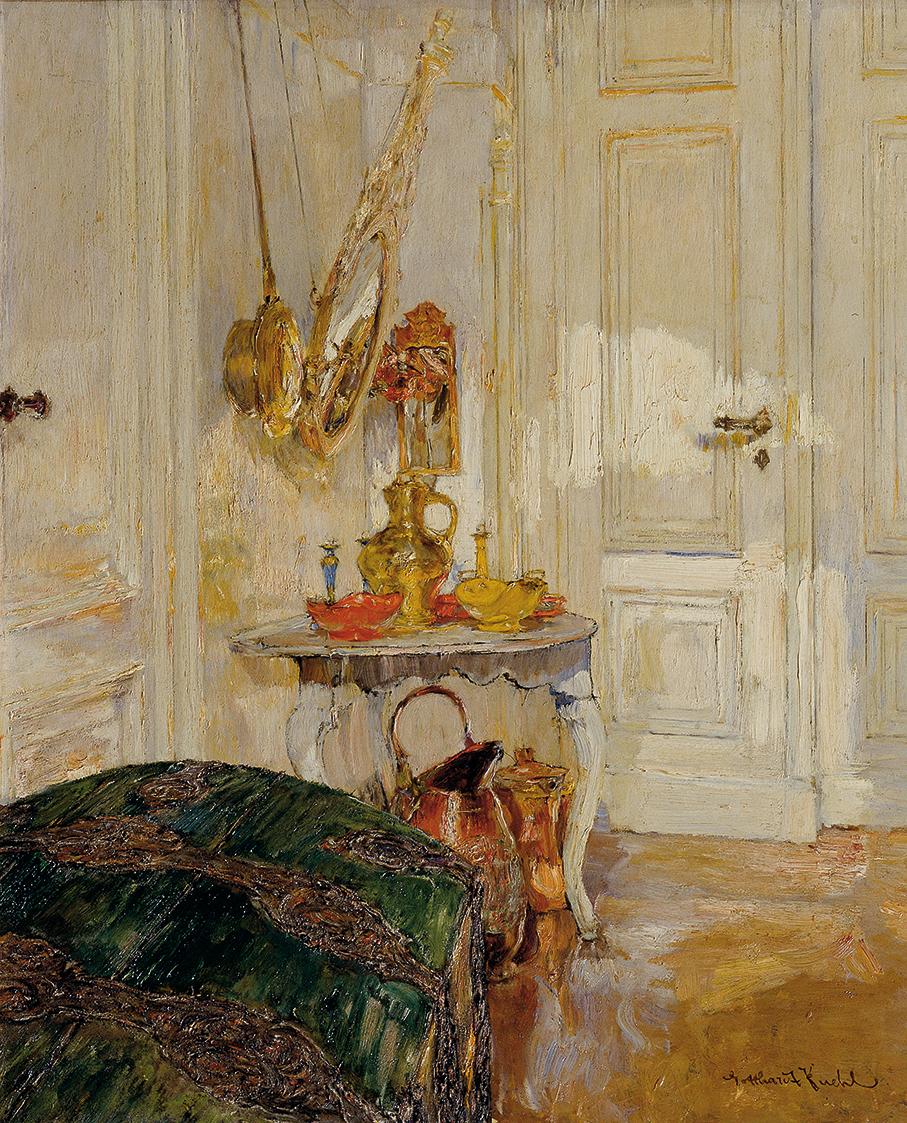 Gotthardt Kuehl, Weißes Interieur, um 1900, Öl auf Karton, 53,3 x 45,5 cm, Belvedere, Wien, Inv…