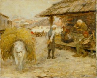 Wilhelm Victor Krausz, Pleolje im Sandschak, um 1918, Öl auf Holz, 23,5 x 29 cm, Belvedere, Wie…
