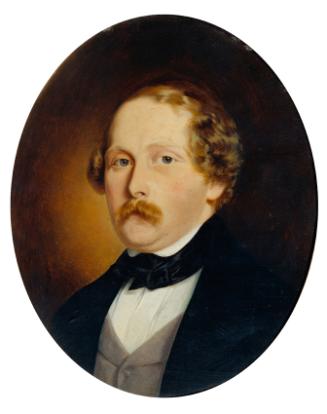 Georg Koberwein, Alexander Anschütz, 1847, Öl auf Holz, 26 x 21 cm, Belvedere, Wien, Inv.-Nr. 2…