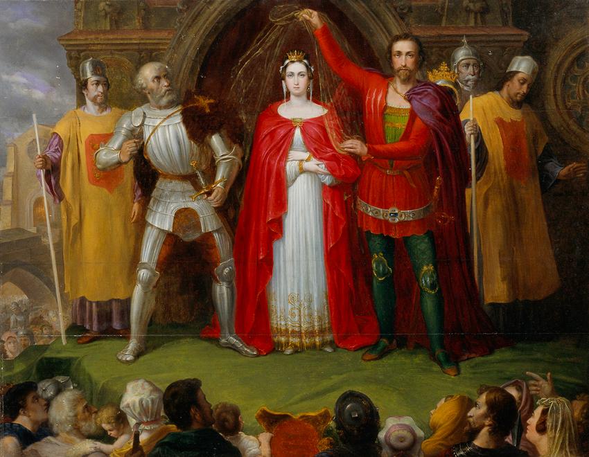 Sigmund Ferdinand Ritter von Perger, Hochzeit König Alfreds des Großen von England, 1835, Öl au…