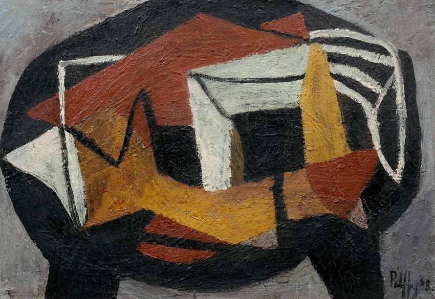 Peter Palffy, Stillleben, 1948, Öl auf Karton, 50 x 72 cm, Belvedere, Wien, Inv.-Nr. 9519