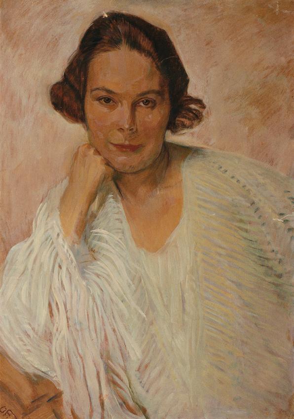 Otto Friedrich, Elle Lanzer, um 1925, Öl auf Karton, 73 × 51 cm, Belvedere, Wien, Inv.-Nr. 9642