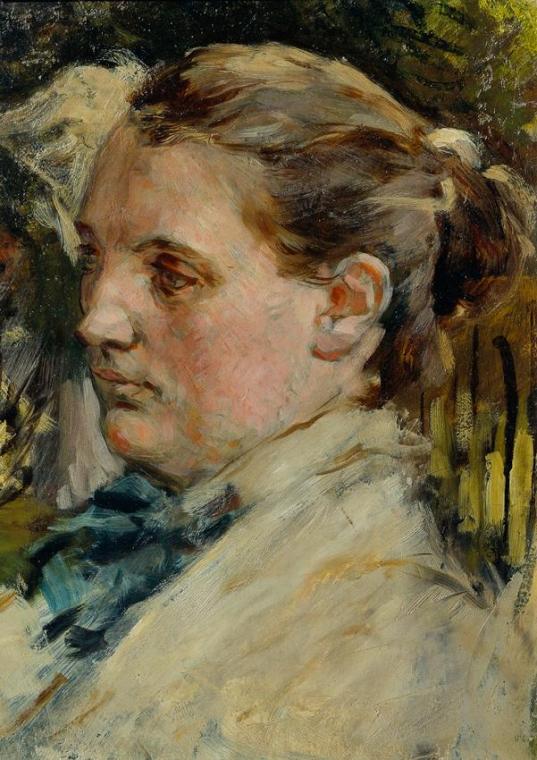 Max Klinger, Weiblicher Studienkopf, Öl auf Karton, 28 x 20,5 cm, Belvedere, Wien, Inv.-Nr. 386…