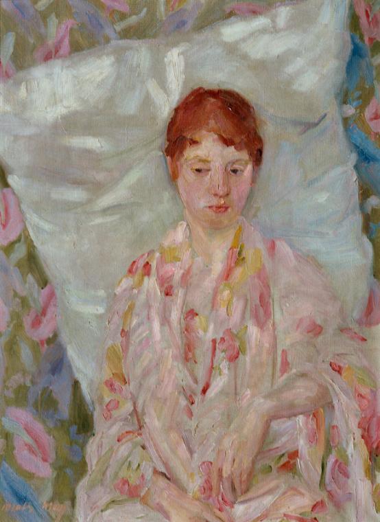 Matthias May, Genesende Frau (Paula May?), 1920, Öl auf Leinwand, 95 x 70,5 cm, Belvedere, Wien…