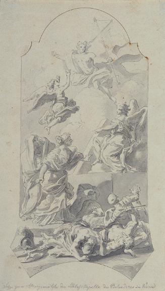 Francesco Solimena, Die Auferstehung Christi, um 1750, Feder, laviert, auf Papier, 31 x 18 cm, …