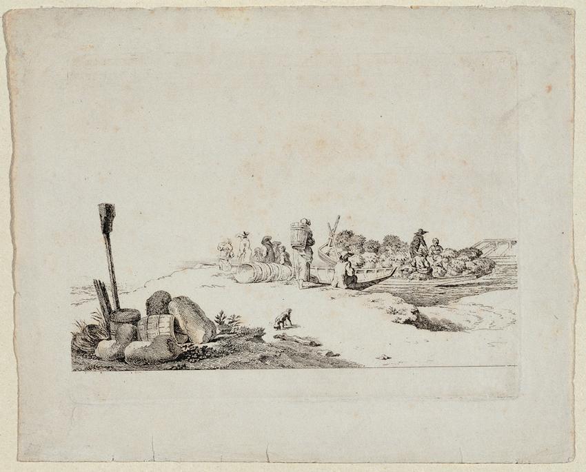 Johann Christian Brand, Landschaft mit Landleuten, undatiert, Radierung, Belvedere, Wien, Inv.-…