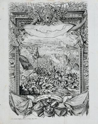 Andreas Matthias Wolffgang, Der Sieg des Prinzen Eugen von Savoyen in Ungarn, Kupferstich, 29,5…