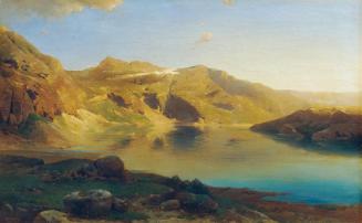 Eduard Peithner von Lichtenfels, Alpensee, undatiert, Öl auf Leinwand, 43 x 68 cm, Belvedere, W…